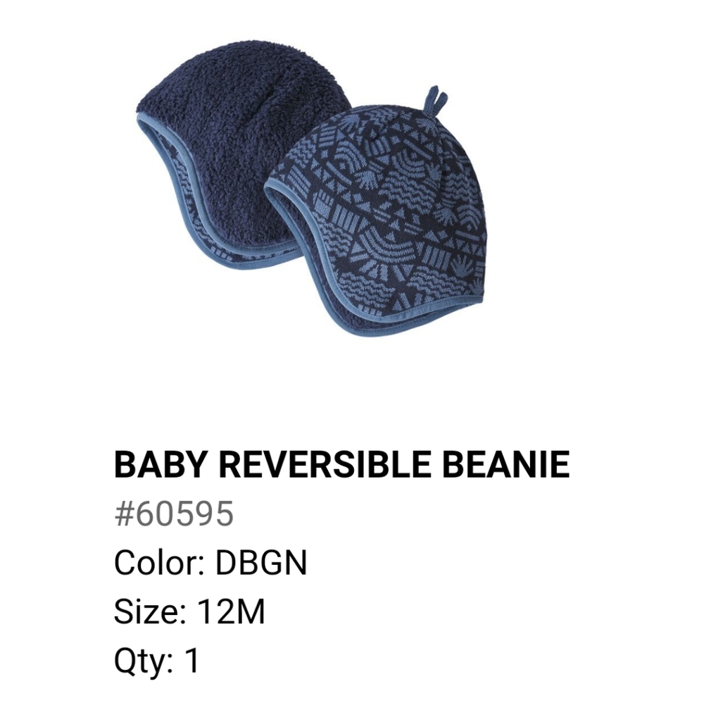 Patagonia Baby Reversible Beanie, 12M, Blue